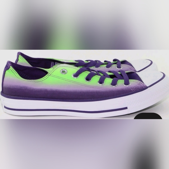 Converse 141295F CT OX Mid RARE Unisex Purple and Green Sneakers - Picture 1 of 4